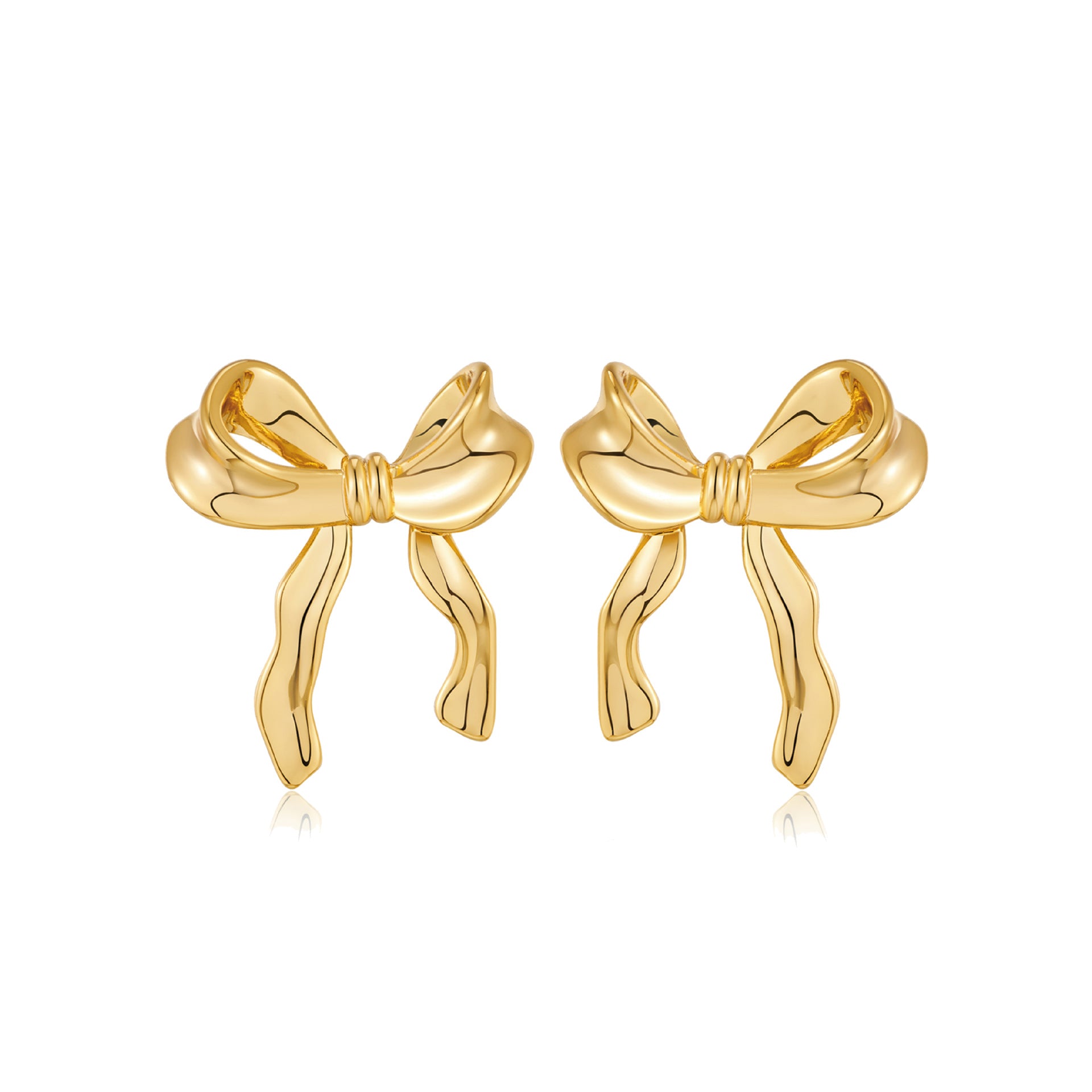 Wholesale Bow Earrings, Copper Plated Genuine Gold Earrings Fashionable Bow Accessories ACC-ES-HuaChuang001
