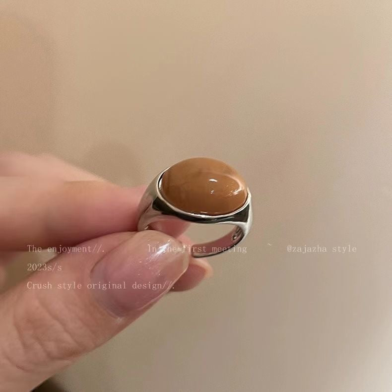 Wholesale natural stone open ring