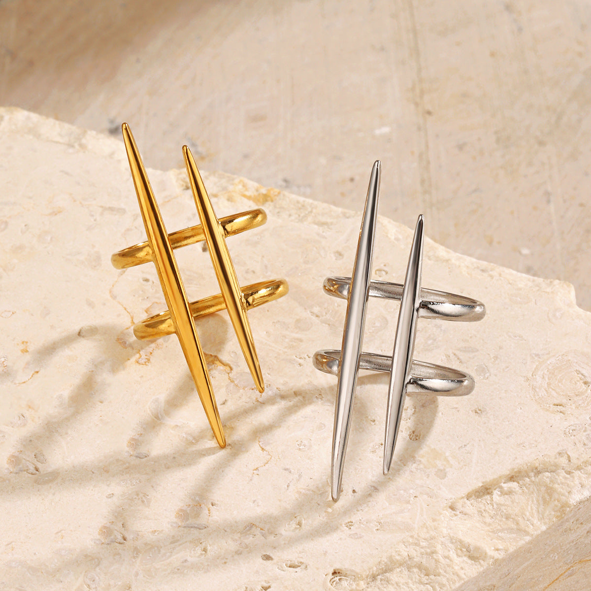 Wholesale European and American Hip Hop Style Stainless Steel Gold Plated Ring Fashion Accessory for Boutique Resale