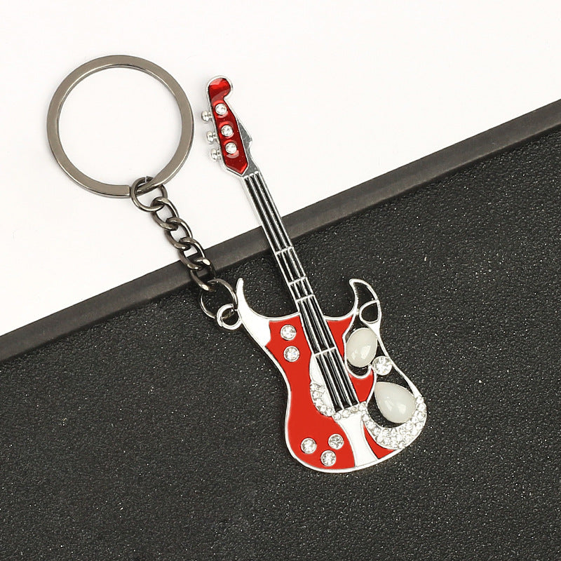 Wholesale Zinc Alloy Diamond Guitar Keychains ACC-KC-MengOu003