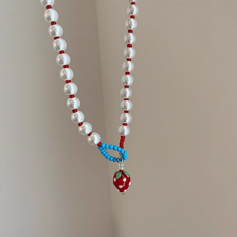 Wholesale  Pink Sausage Puppy Pearl Necklace