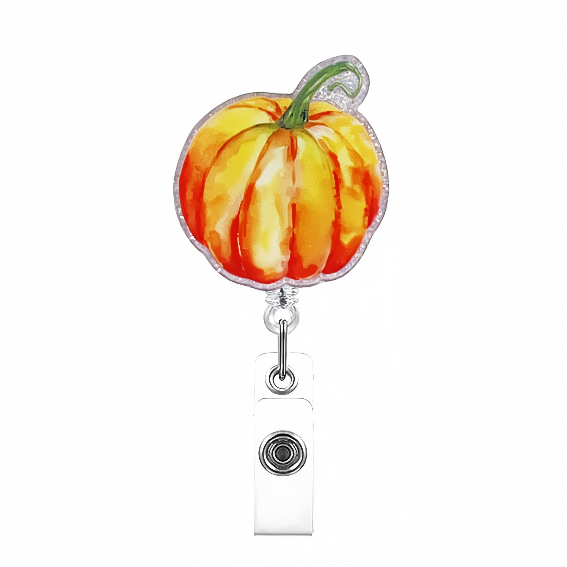 Wholesale Pumpkin Sunflower Acrylic Retractable Rotating Badge Keychain