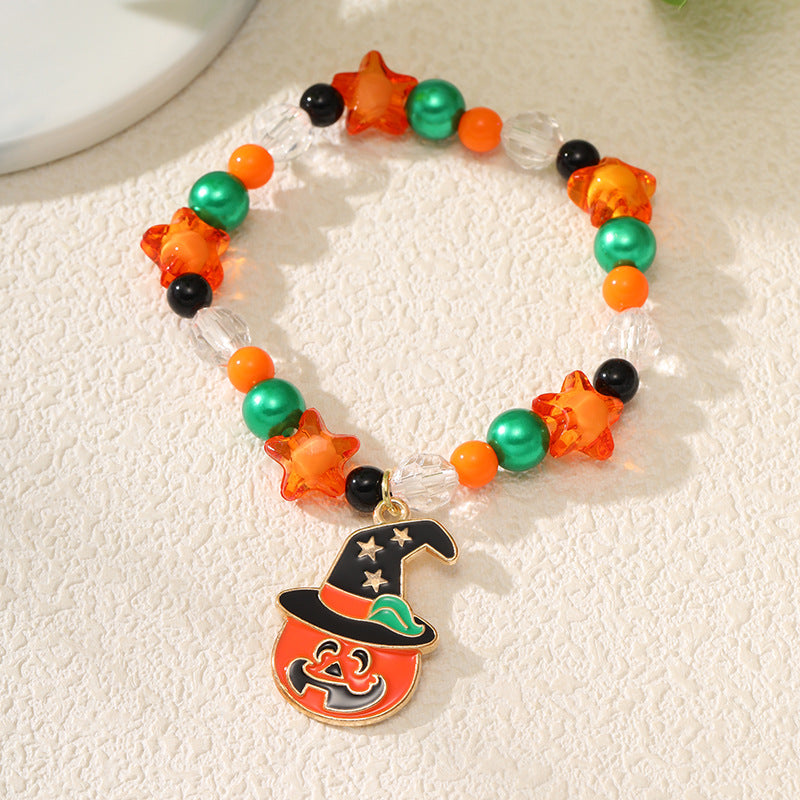 Wholesale  Handmade Beaded Bracelet Pumpkin Ghost Bracelet