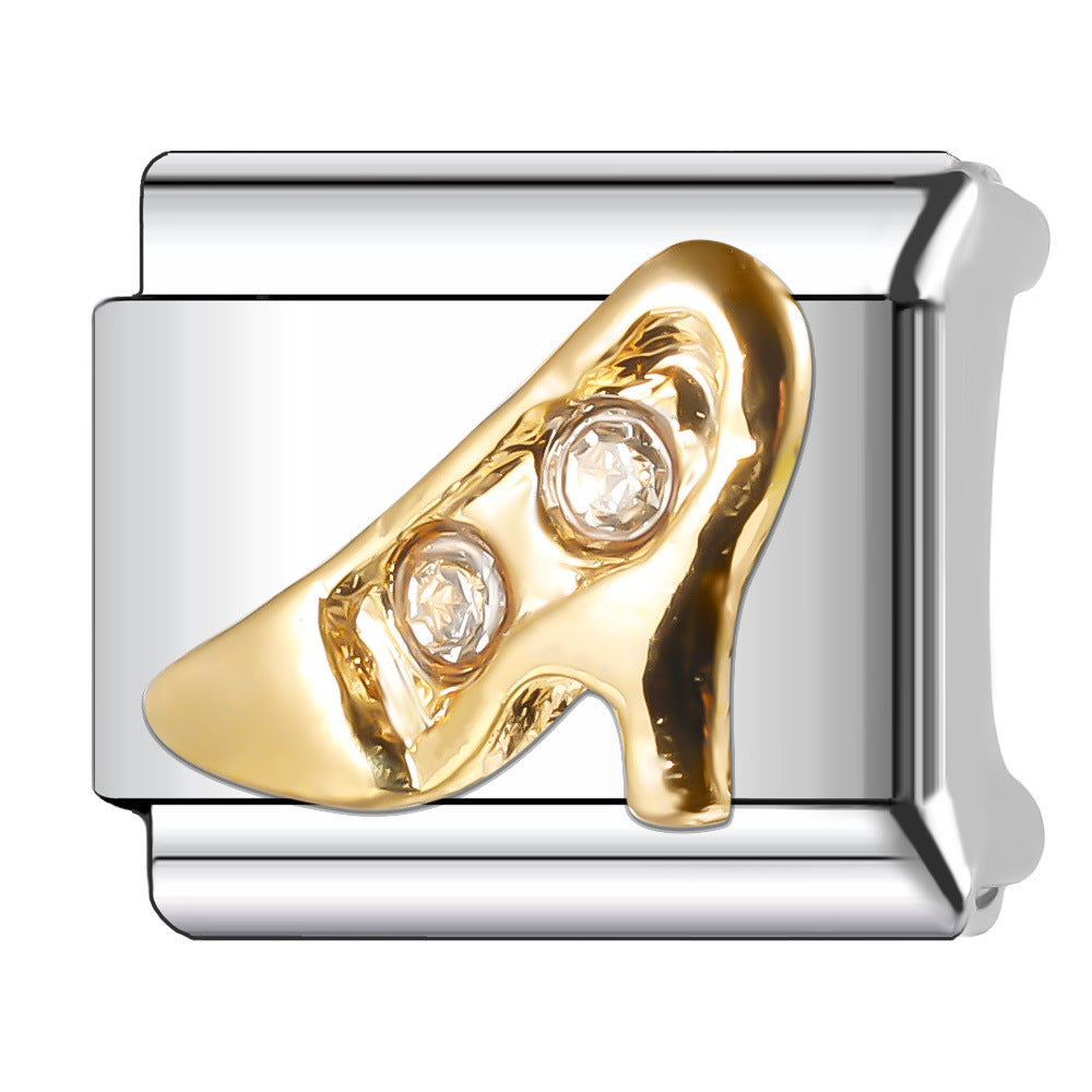 Wholesale Italian Charm Bracelet 9mm DIY Splicing Creative Pattern Stainless Steel Composable Bracelet