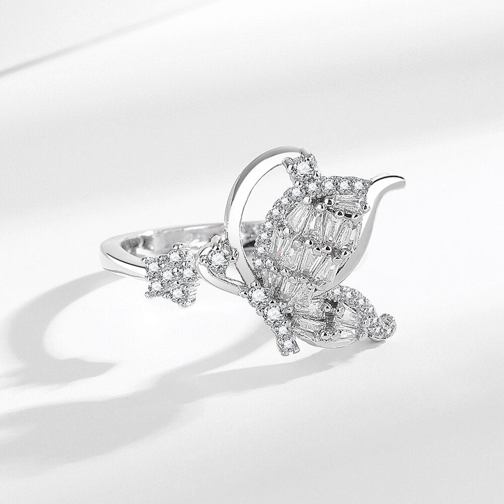 Wholesale genuine gold plated copper inlaid zircon Rings