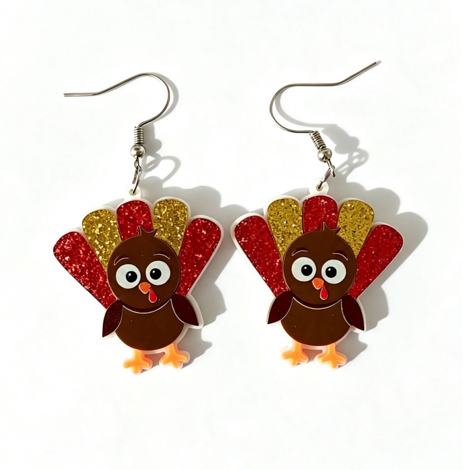 Wholesale Cute Turkey Maple Leaf Pinecone Acrylic Earrings For Thanksgiving Party Holiday Jewelry Accessory