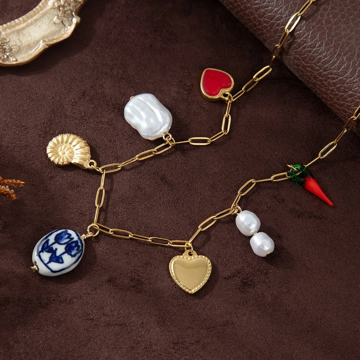 Wholesale Stainless Steel Shell Shaped Ocean Style DIY Pendant Necklace