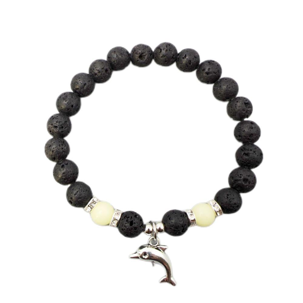 Wholesale  Agate Luminous Jewelry Lava Volcanic Stone  Bracelet