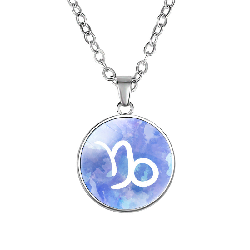 Wholesale Twelve constellation simple alloy pendant necklace