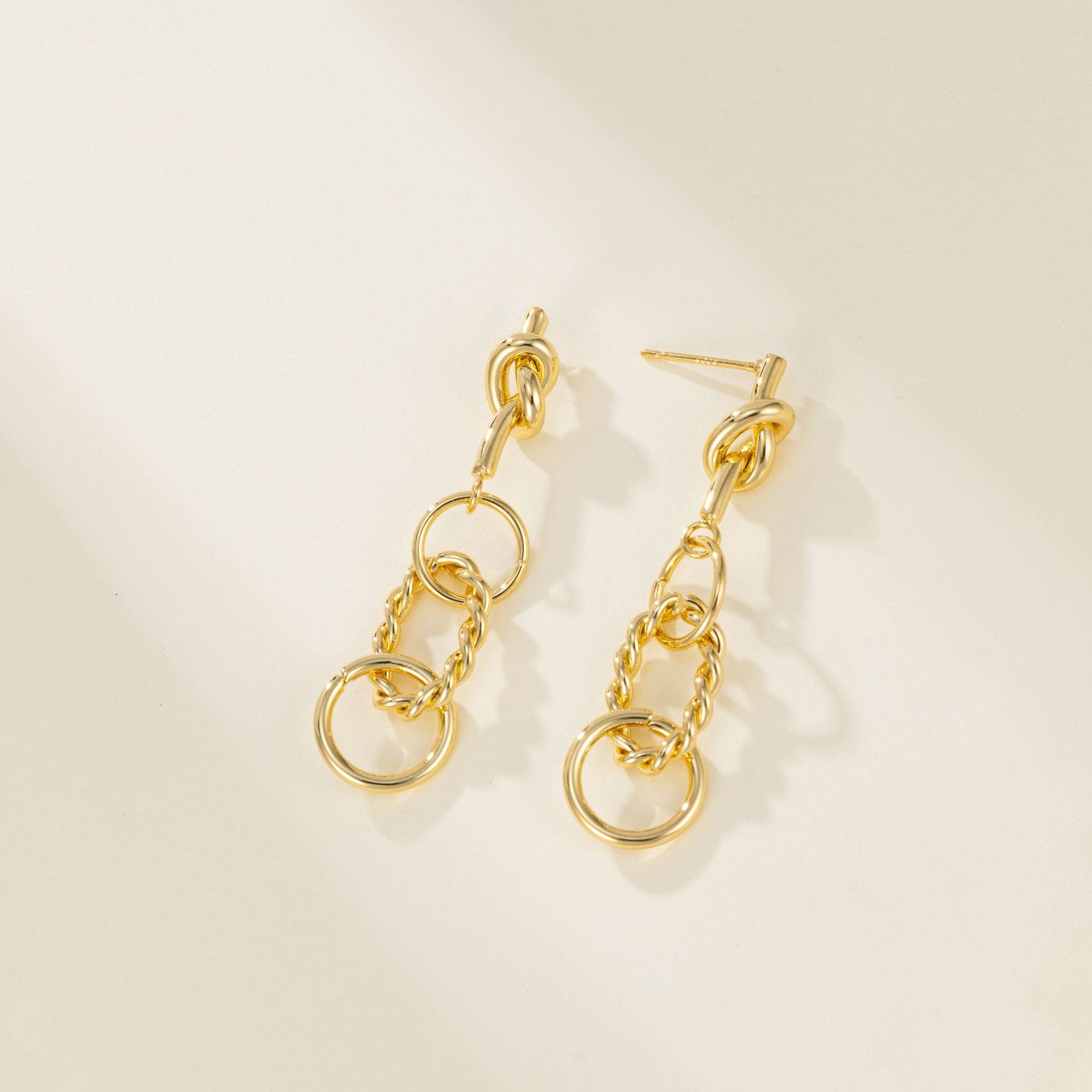 Wholesale  Copper Plated 18K Gold Silver Needle Chain Earrings