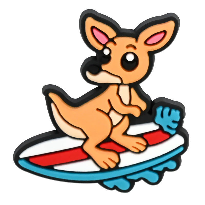 Decorazione casuale all'ingrosso della fibbia della scarpa in gomma morbida del PVC di serie del leopardo del fumetto da 100 pezzi