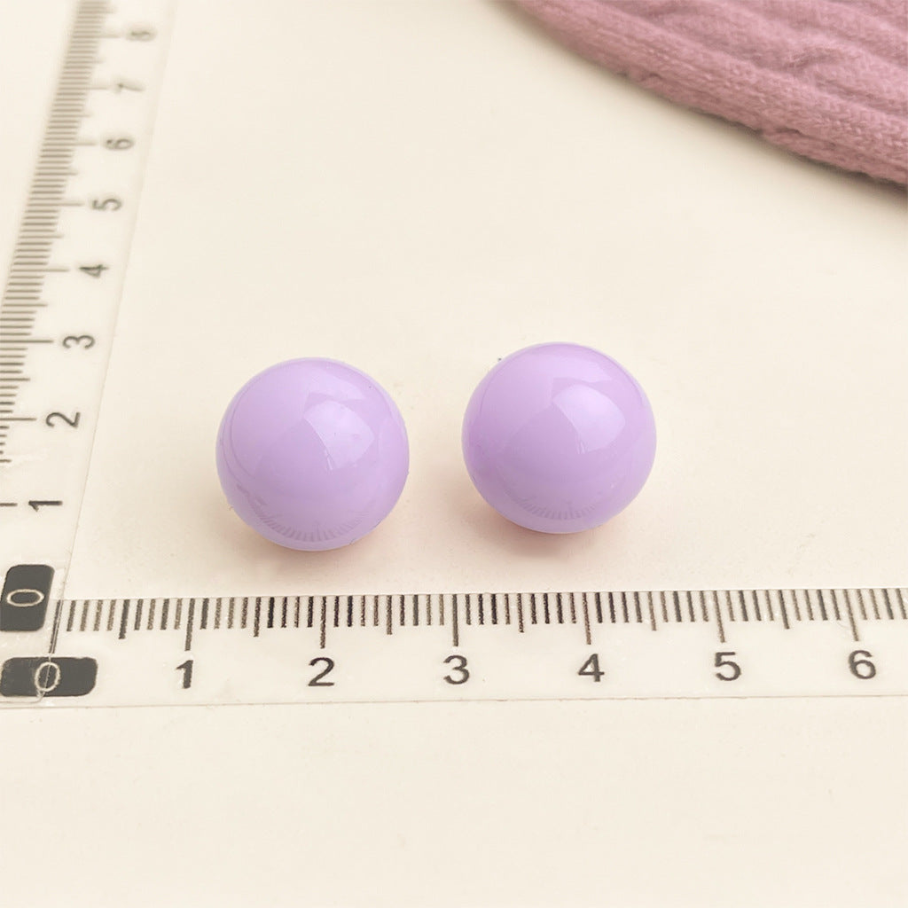 Wholesale French retro Vintage purple oil-drop flower earrings