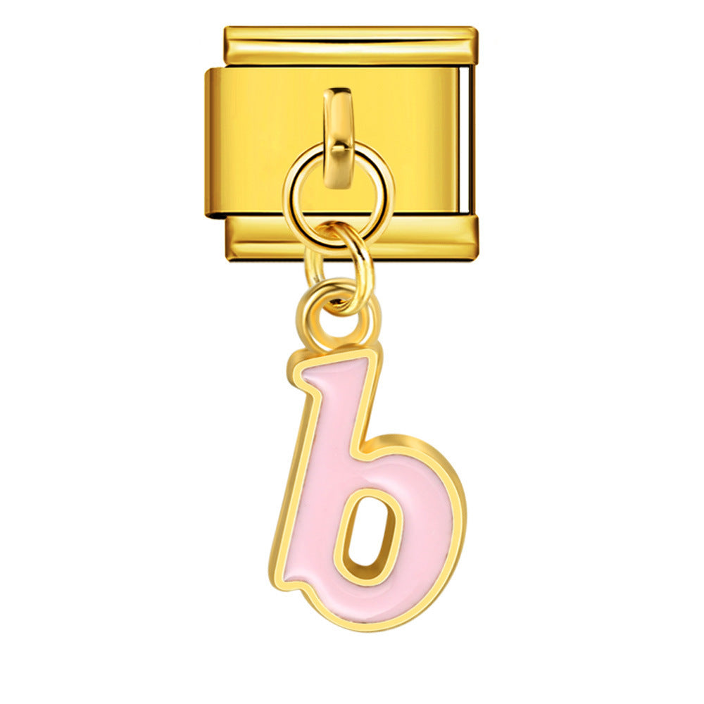 Wholesale Italian Charm Bracelet 9mm DIY Splicing Letter Series Stainless Steel Composable Bracelet