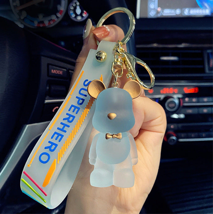 Wholesale Cartoon Crystal Bow Tie Bear PVC Soft Glue Keychains Creative Keychain ACC-KC-XinShu005