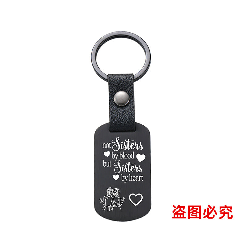 Wholesale Gifts for Friends Sisters Metal Leather Keychains ACC-KC-GangGu030