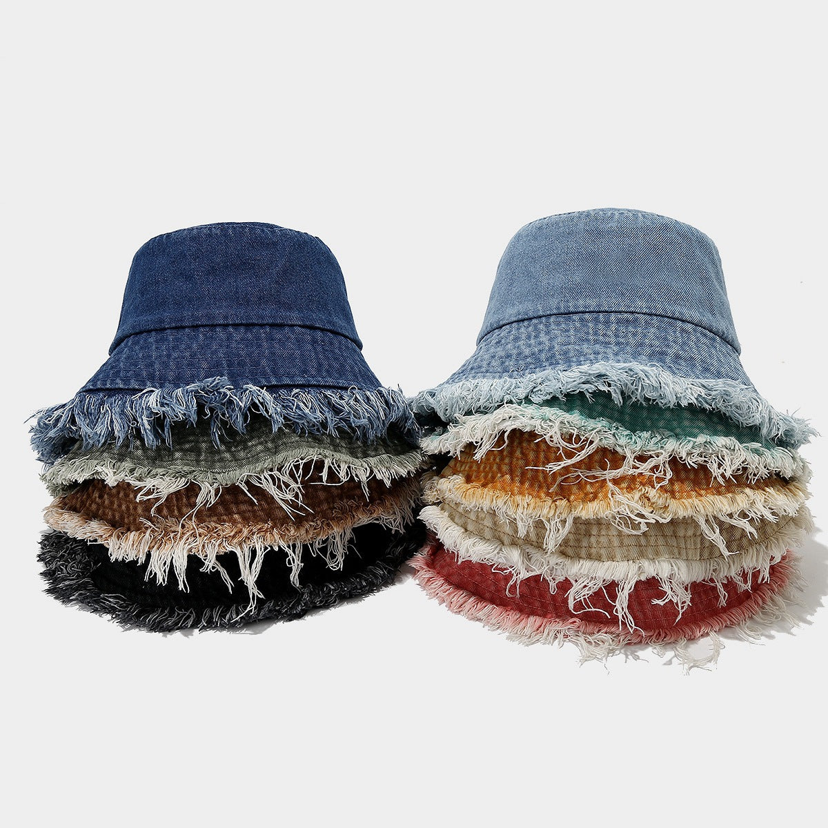 Wholesale  distressed rough Denim fisherman hat