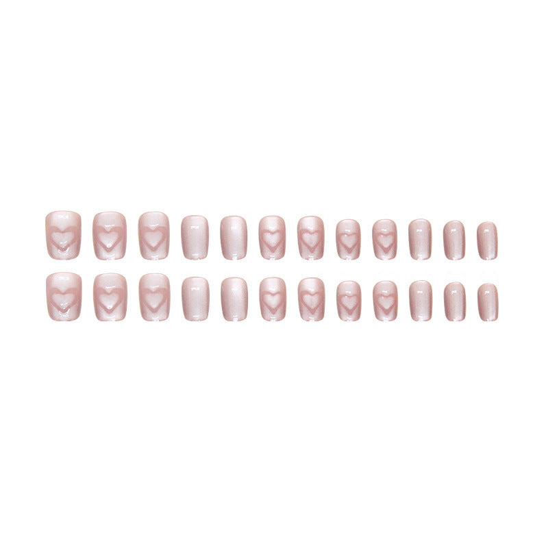 Wholesale 24 Pieces/box Heart Cat Eye Nails Kits Nail Stickers