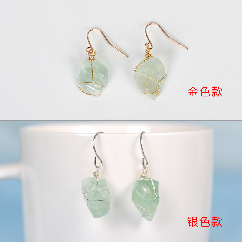 Wholesale Natural Crystal Irregular Rough Stone Earrings ACC-ES-ZhiSF001