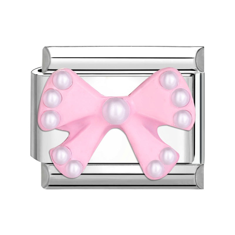 Wholesale Italian Charm Bracelet 9mm DIY Splicing Bow Stainless Steel Composable Bracelet