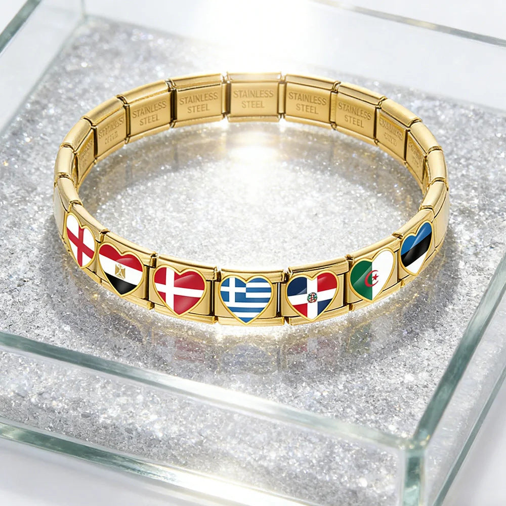 Wholesale Stainless Steel Modular Interlocking Bracelet - Trendy DIY Accessory for Everyday Wear