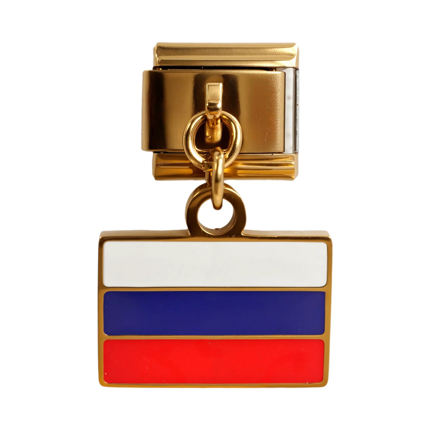 Wholesale 5PCS Italian Charm Bracelet Gold Flag Pendant Stylish Stainless Steel Jewelry Accessory