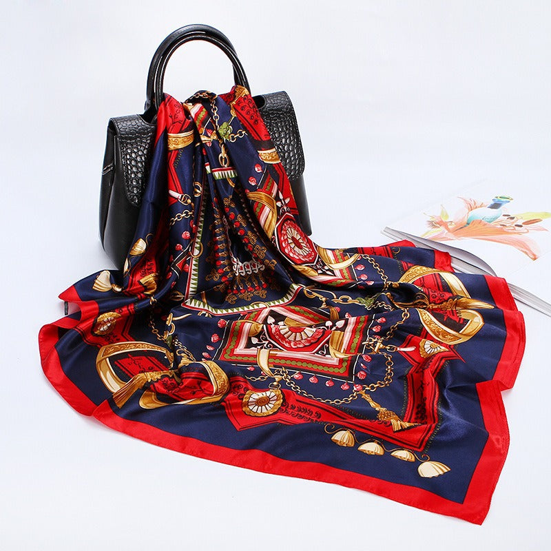 Wholesale 90cm Printed  Silk Women' s Large Square Scarf