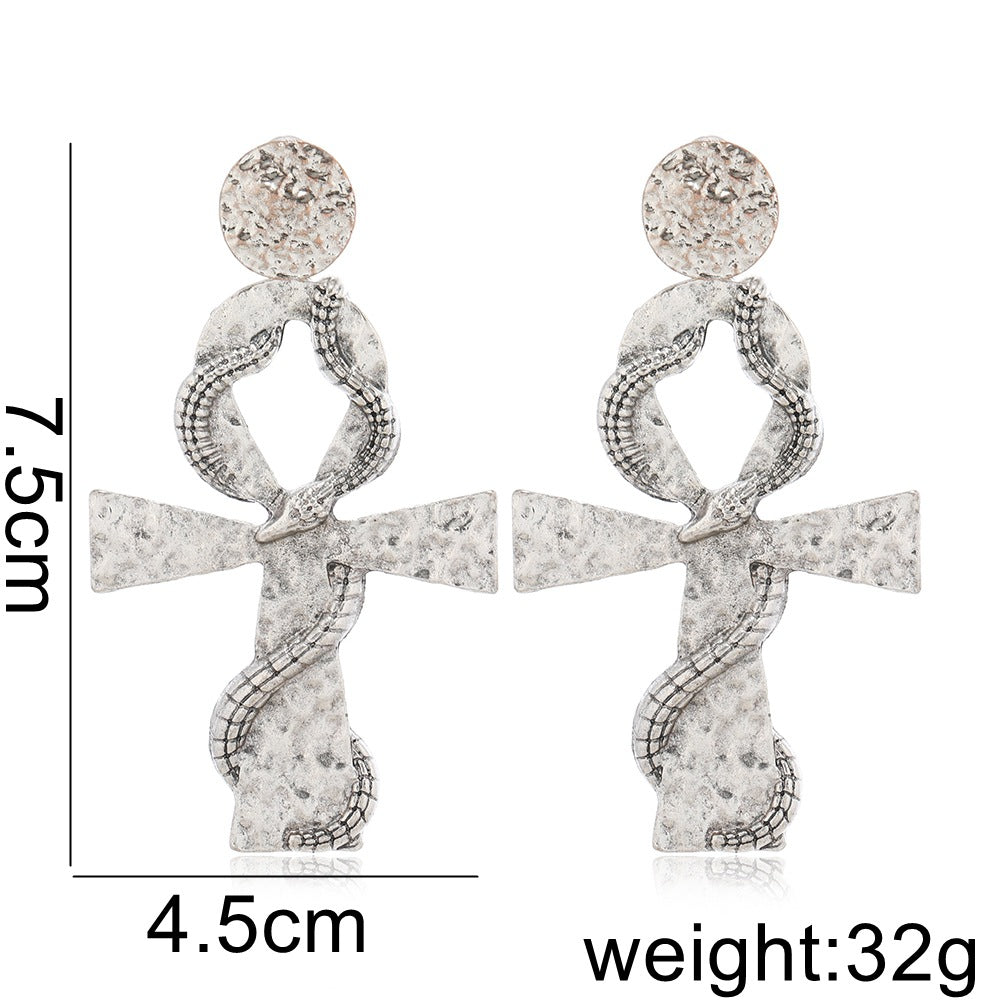 Wholesale Alloy Electroplated Skull Tassel Earrings Gothic Punk  Jewelry Accessory Gift