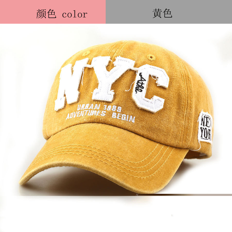 Wholesale Trendy Women' s Baseball Cap with Embroidery NYC Letters,  Black,  Sun Protection Casual Beach Hat,  Boutique Resale