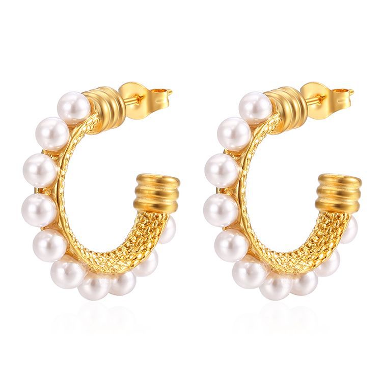 Wholesale Stainless steel pearl earrings
