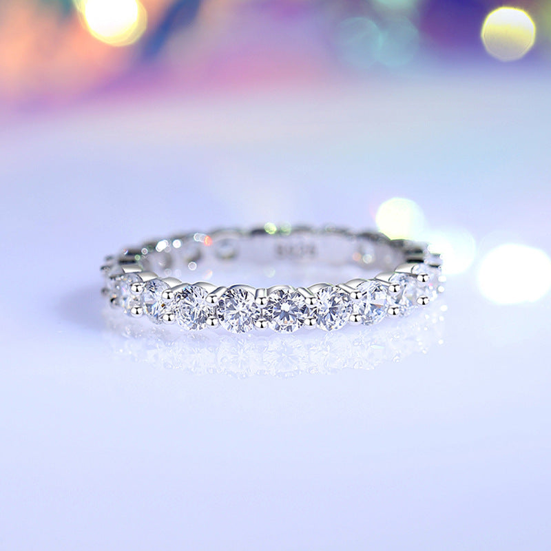 Wholesale S925 sterling silver high carbon diamond ring