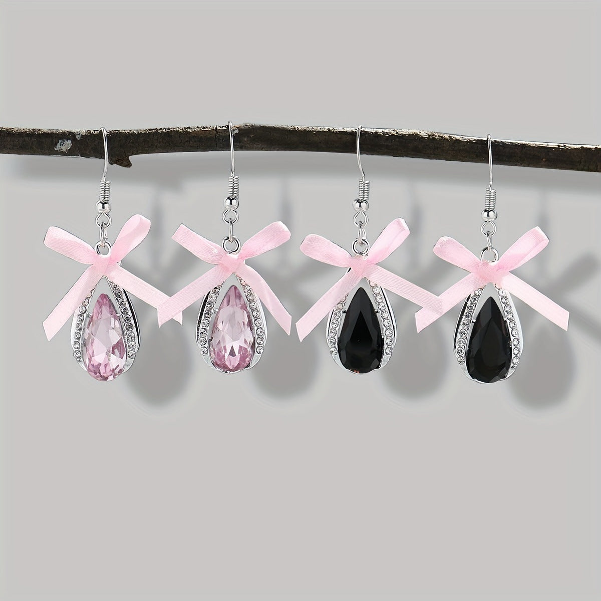 Wholesale  Fashion Flash Gothic Water Drops with Diamond Multi-color Earrings