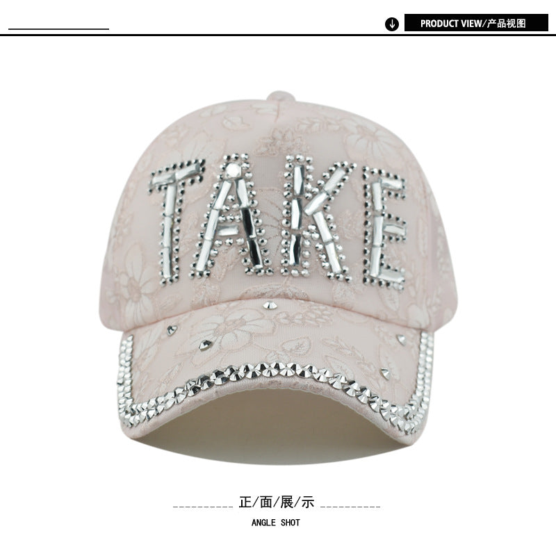 Wholesale Rhinestone Lace Flower Baseball Cap