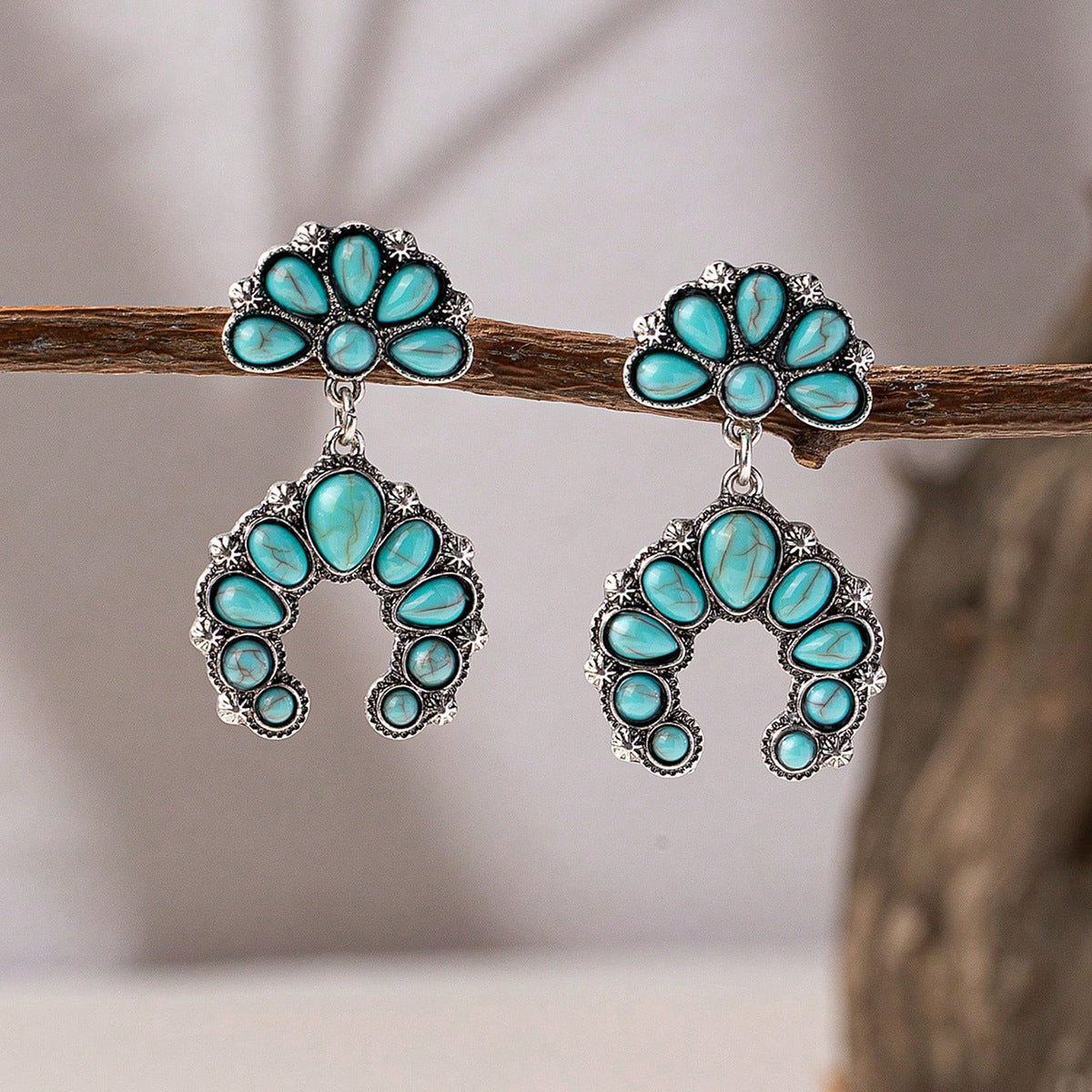 Wholesale Retro Western Style Turquoise Earrings