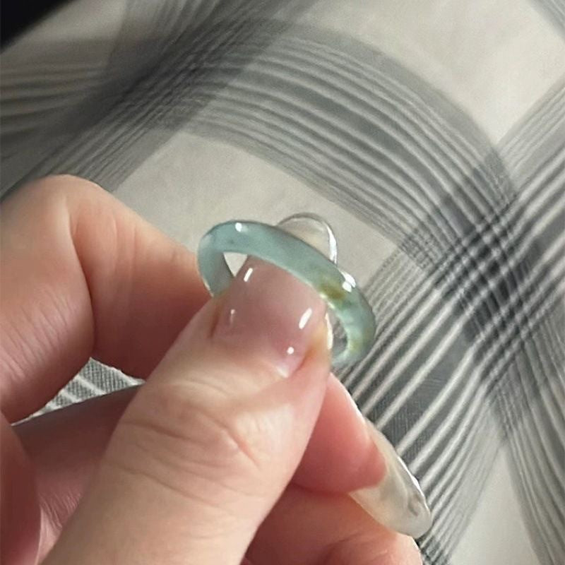 Wholesale pink gradient double hollow butterfly ring