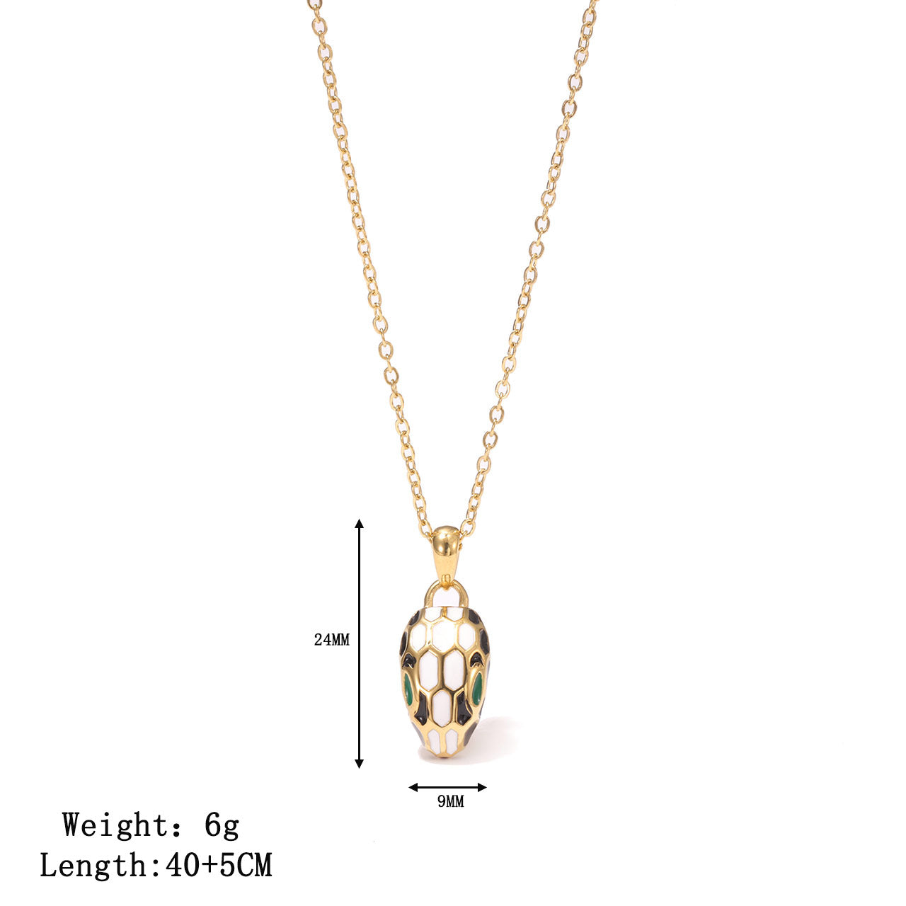 Wholesale Titanium Steel Zodiac choker Snake Necklace with Inlaid Diamonds