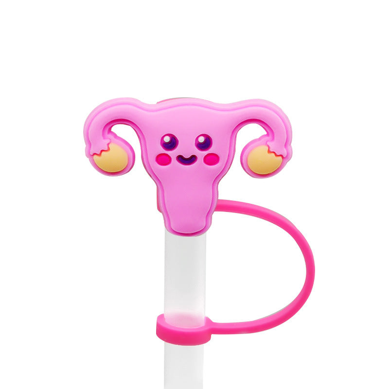 Wholesale 10pcs New Medical Dust Plug Cute Cartoon Straw Cover Straw Tube Cap ACC-SCR-YiBang003