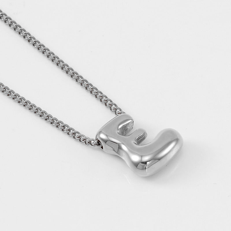 Wholesale Titanium Steel  balloon bubble letter pendant female necklace