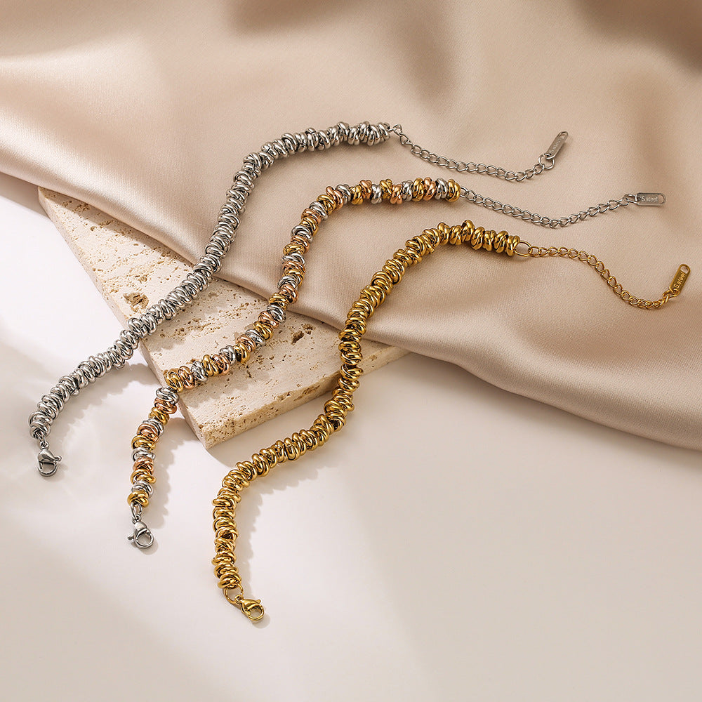 Wholesale Metal Style Three Color Thick Chain Titanium Steel Bracelet