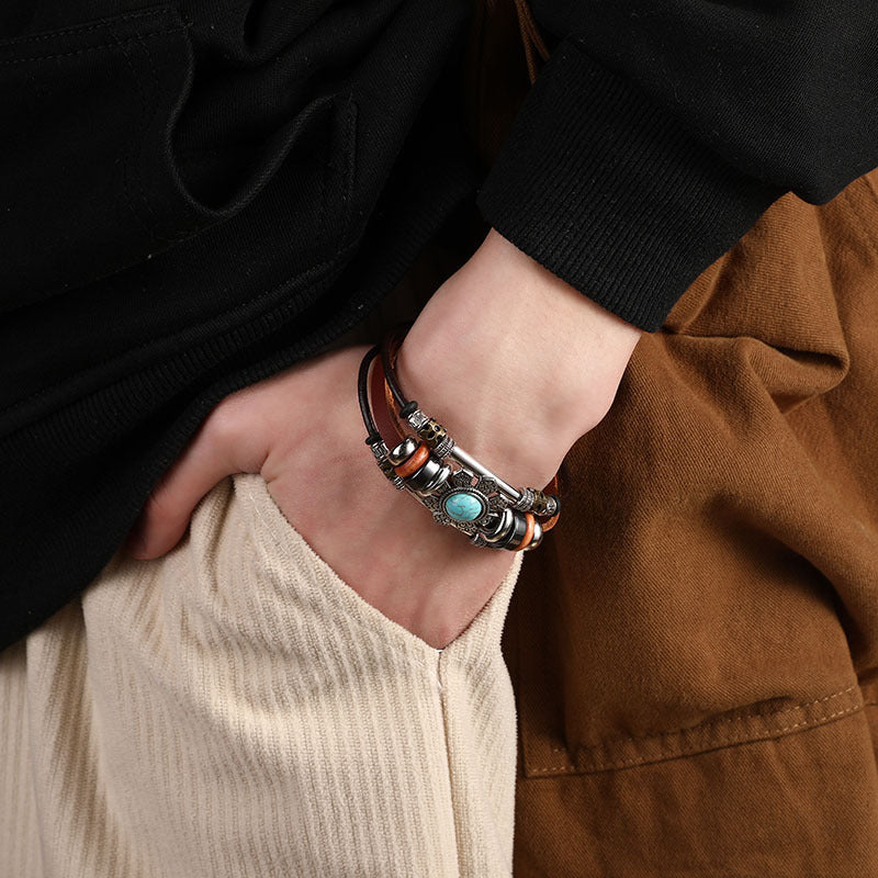 Wholesale Bohemian Turquoise Alloy Bracelet ACC-BT-Luany001