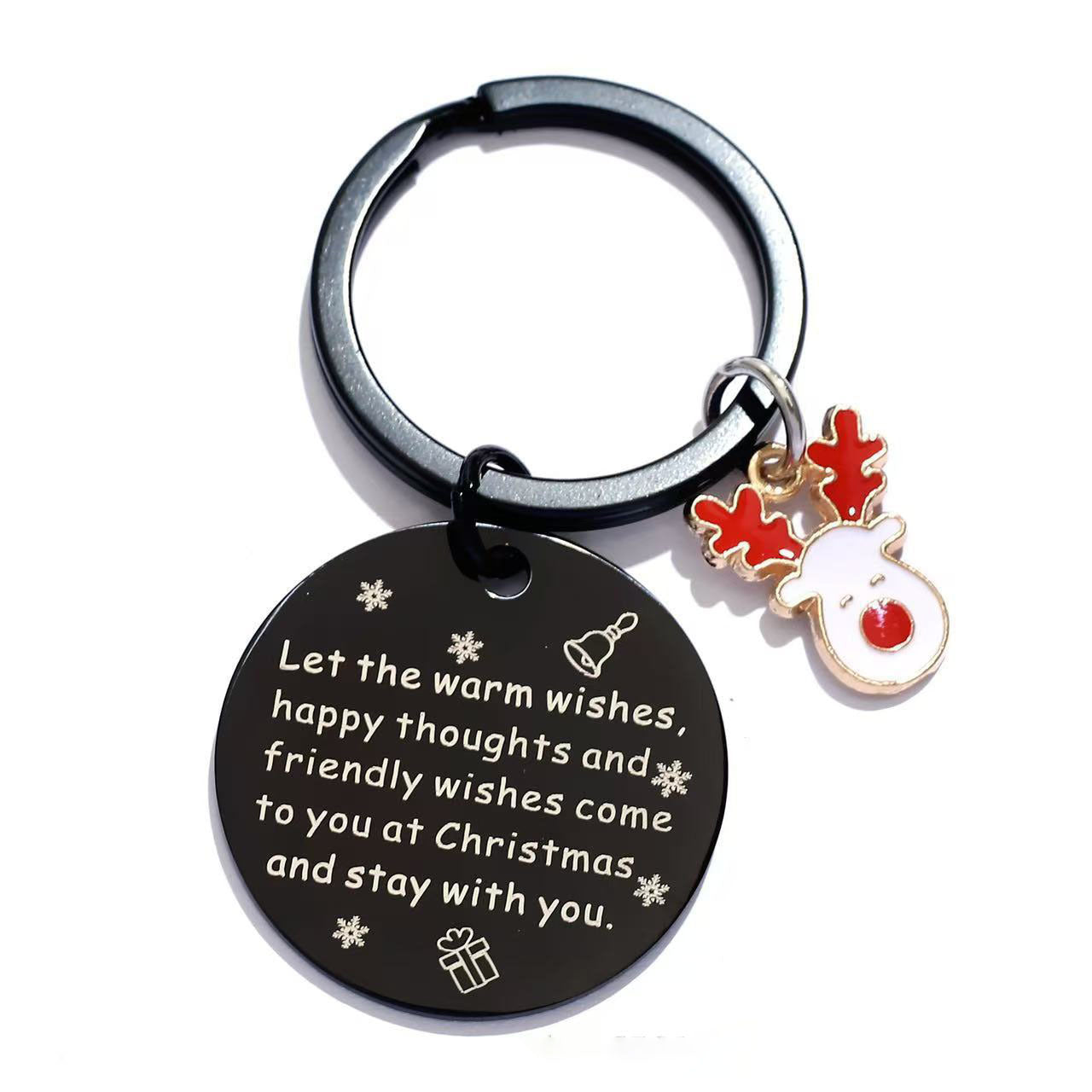Wholesale Christmas Stainless Steel Keychain With Santa Tree And Bell Chic Car Key Accessory Gift