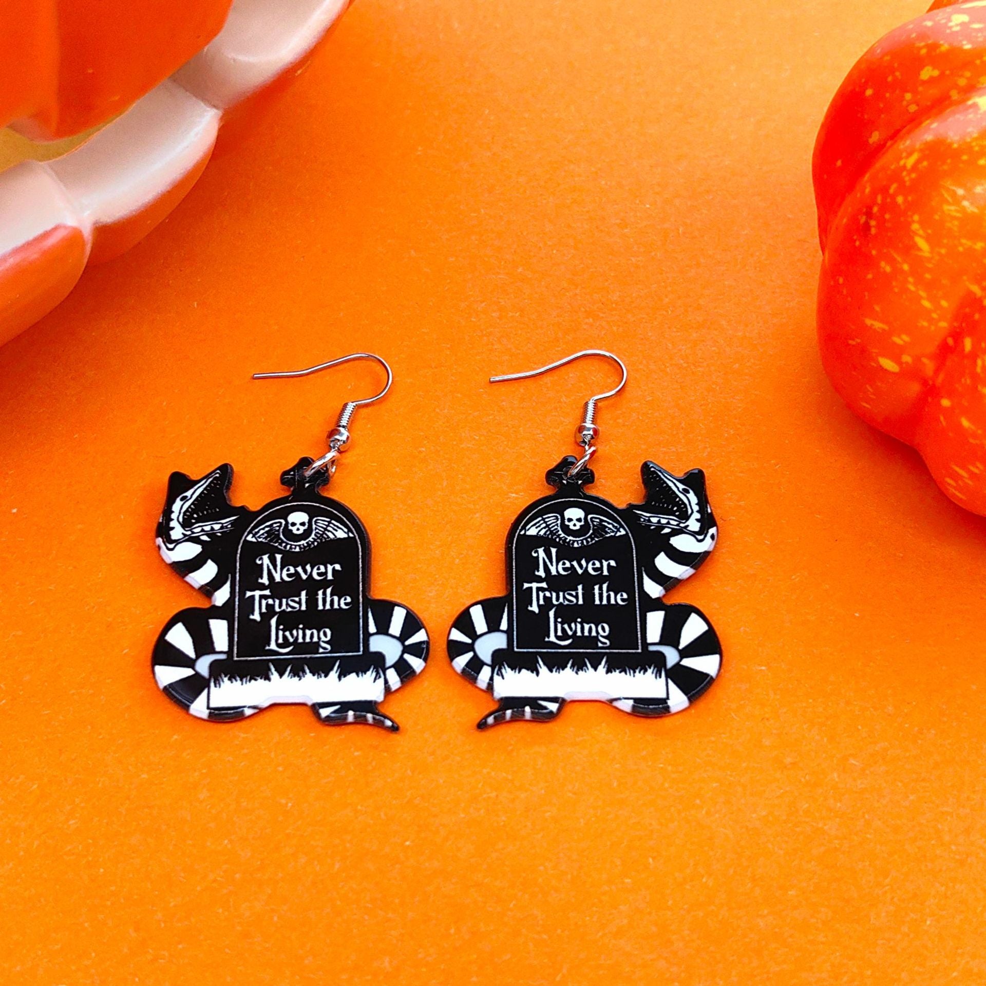 Wholesale Halloween Skeleton Tombstone Coffin Snake Acrylic Earrings ACC-ES-Xizhao012