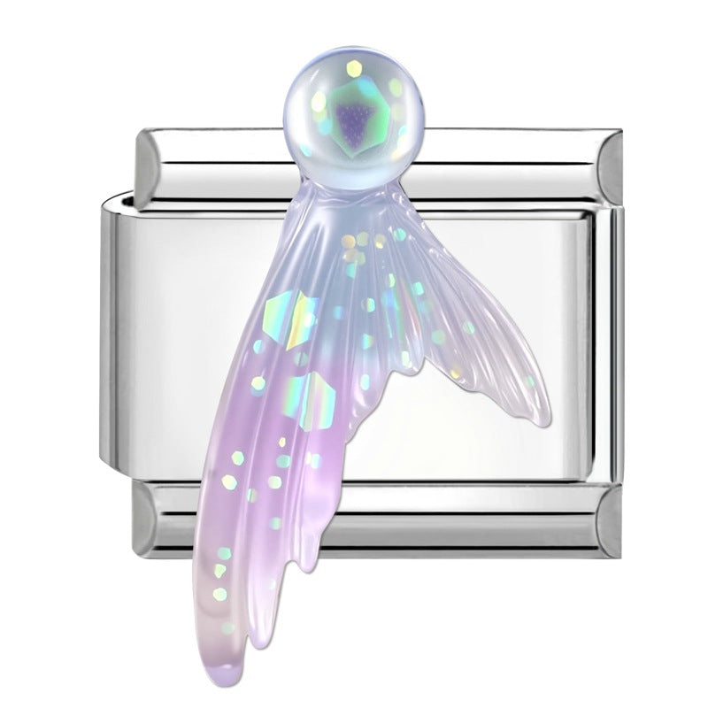 Wholesale 9mm Italian Charm Starter Bracelets DIY Ocean Fishtail Stainless Steel Composable Bracelet