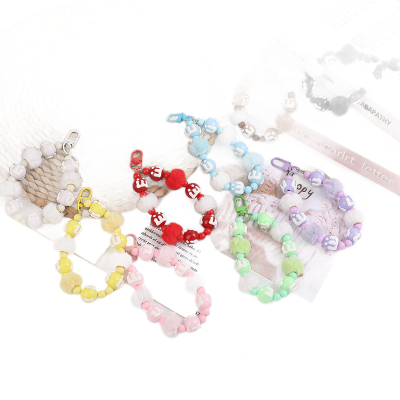 Wholesale creative letter beaded keychain