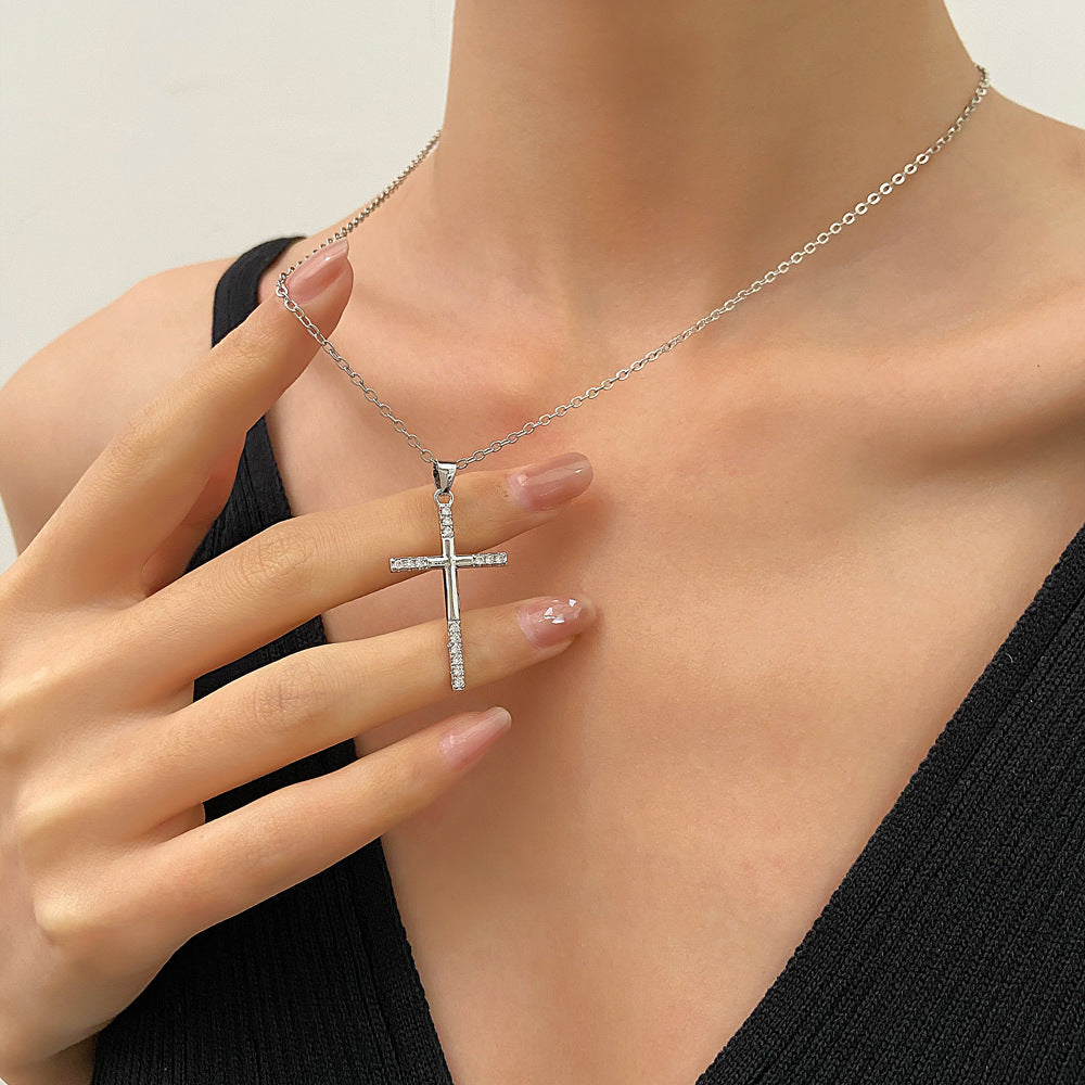 Wholesale Zircon Virgin Cross Necklace ACC-NE-MY004