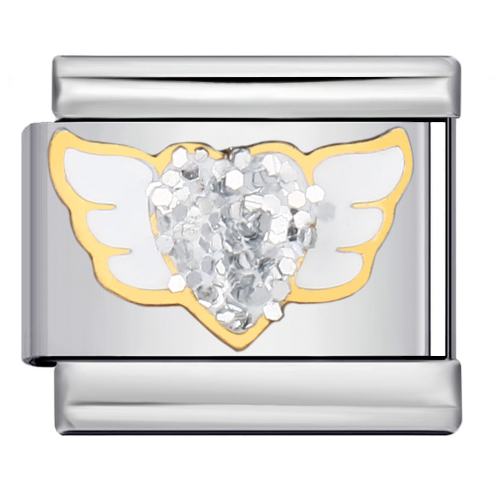 Wholesale Italian Charm Bracelet 9mm DIY Splicing Creative Pattern Series Stainless Steel Composable Bracelet