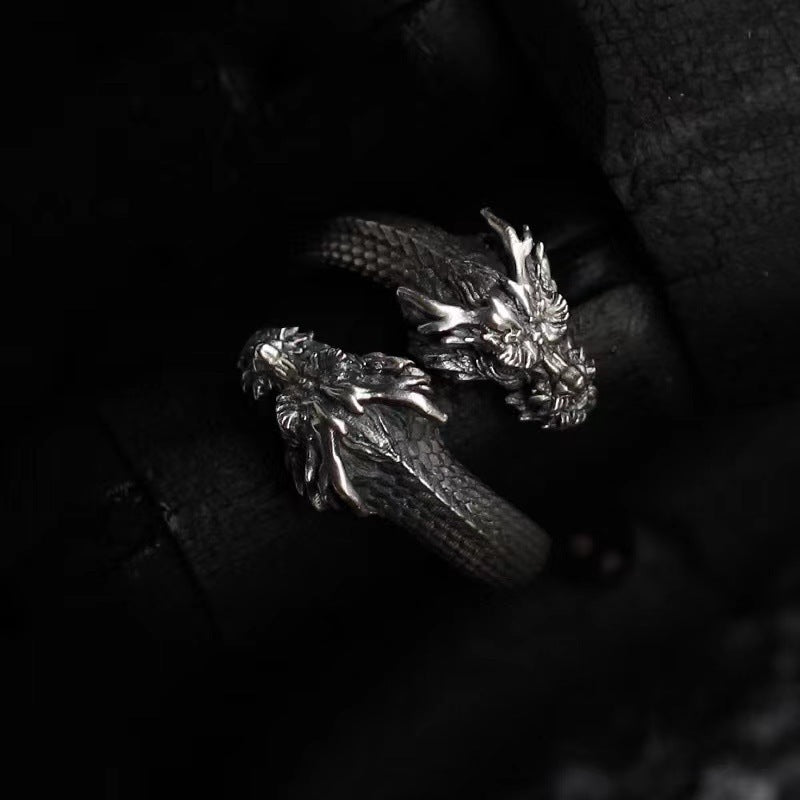 Wholesale Vintage double-headed dragon men' s ring