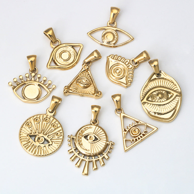 Wholesale Stainless Steel Golden Variety Devil' s Eye Eye Pendant