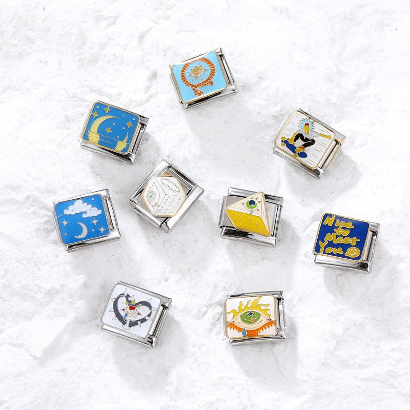 Wholesale Italian Charm Bracelet 9mm DIY Splicing Cute Creative Pendant Titanium Steel Composable Bracelet