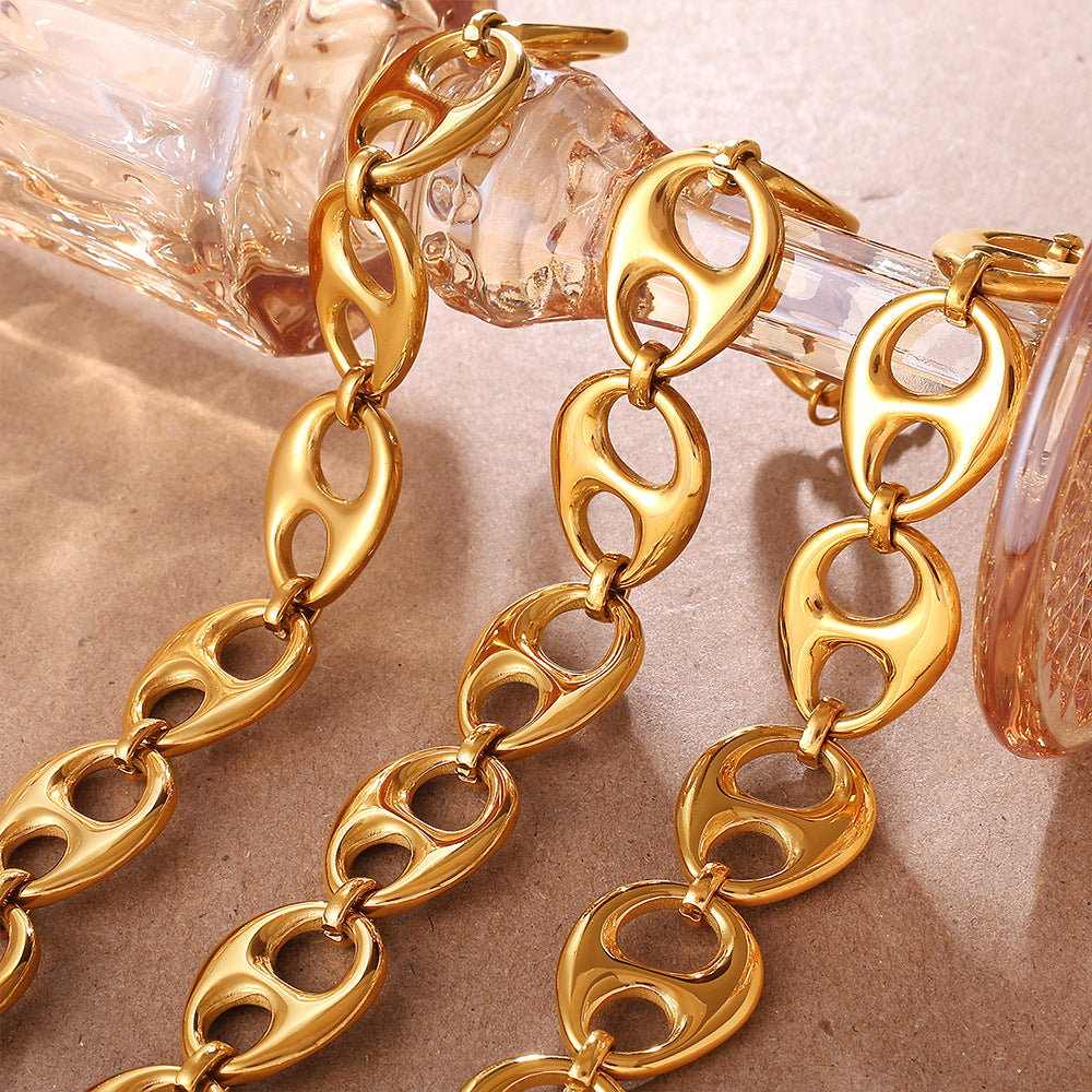 Wholesale Simple Geometric Buckle ing Jewelry Trendy Personality Exaggerated Style Pig Nose Bracelet