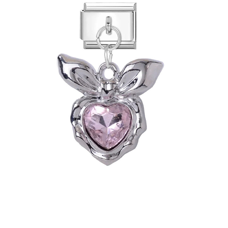 Wholesale Stylish DIY Bracelet Kit Titanium Steel Purple Pink Butterfly Star Charms Jewelry Accessory